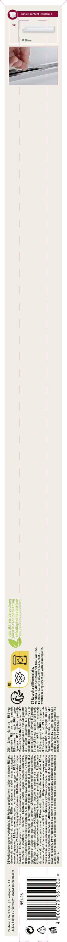 Paulmann URail System Light&Easy 95126 Hochvolt-Schienensystem-Komponente Abdeckschiene Transparent