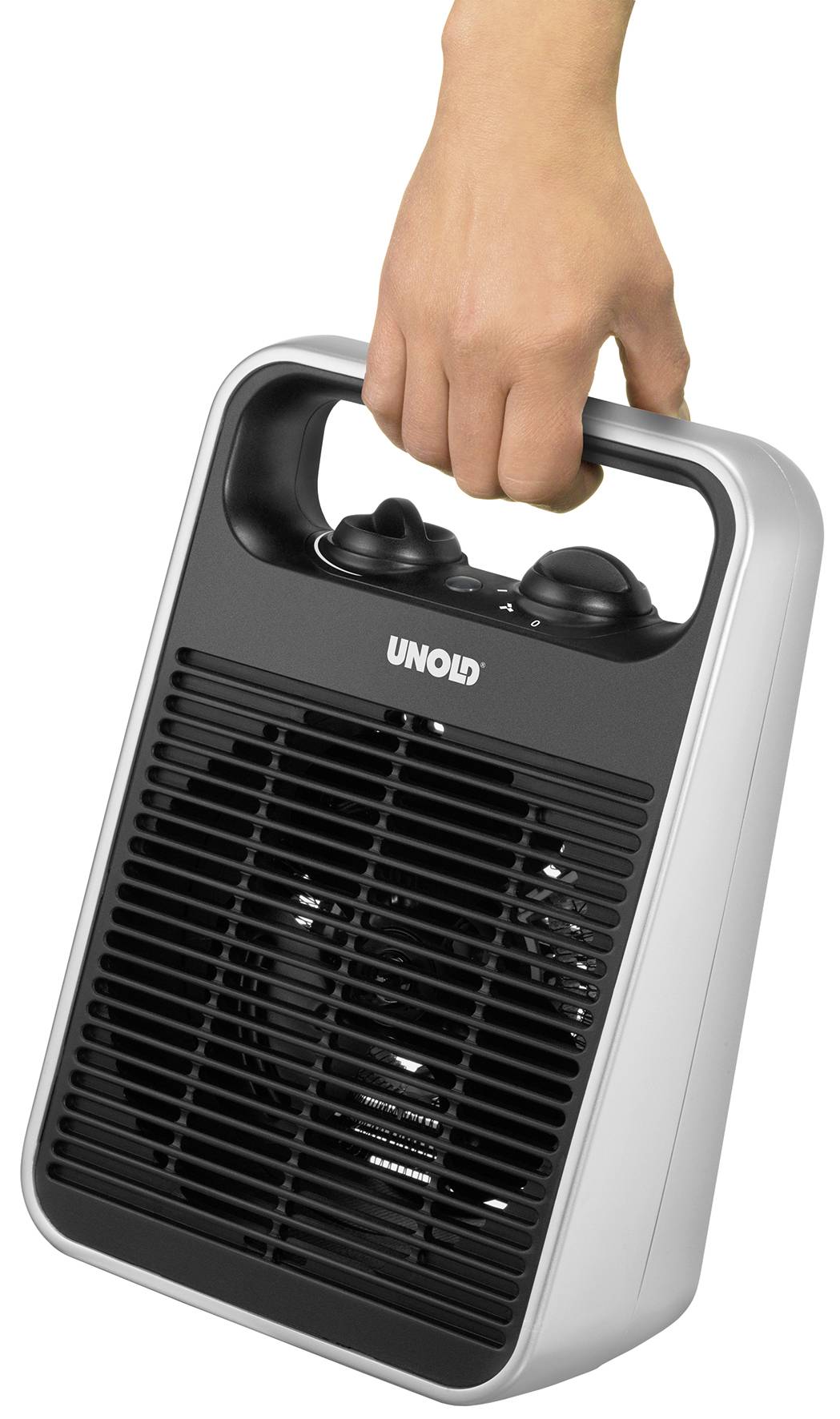 Unold 86106 Heizlüfter Handle Schwarz, Silber