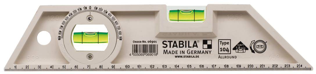 Stabila Type 104 ALLROUND 6901 Mini-Wasserwaage 25 cm 1 mm/m