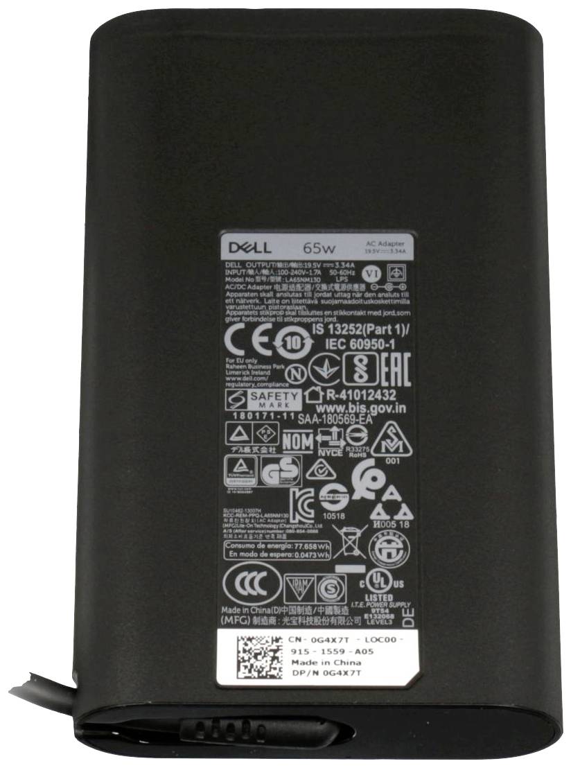 Dell JNKWD Notebook-Netzteil 65W 19.5 V/DC 3.34A