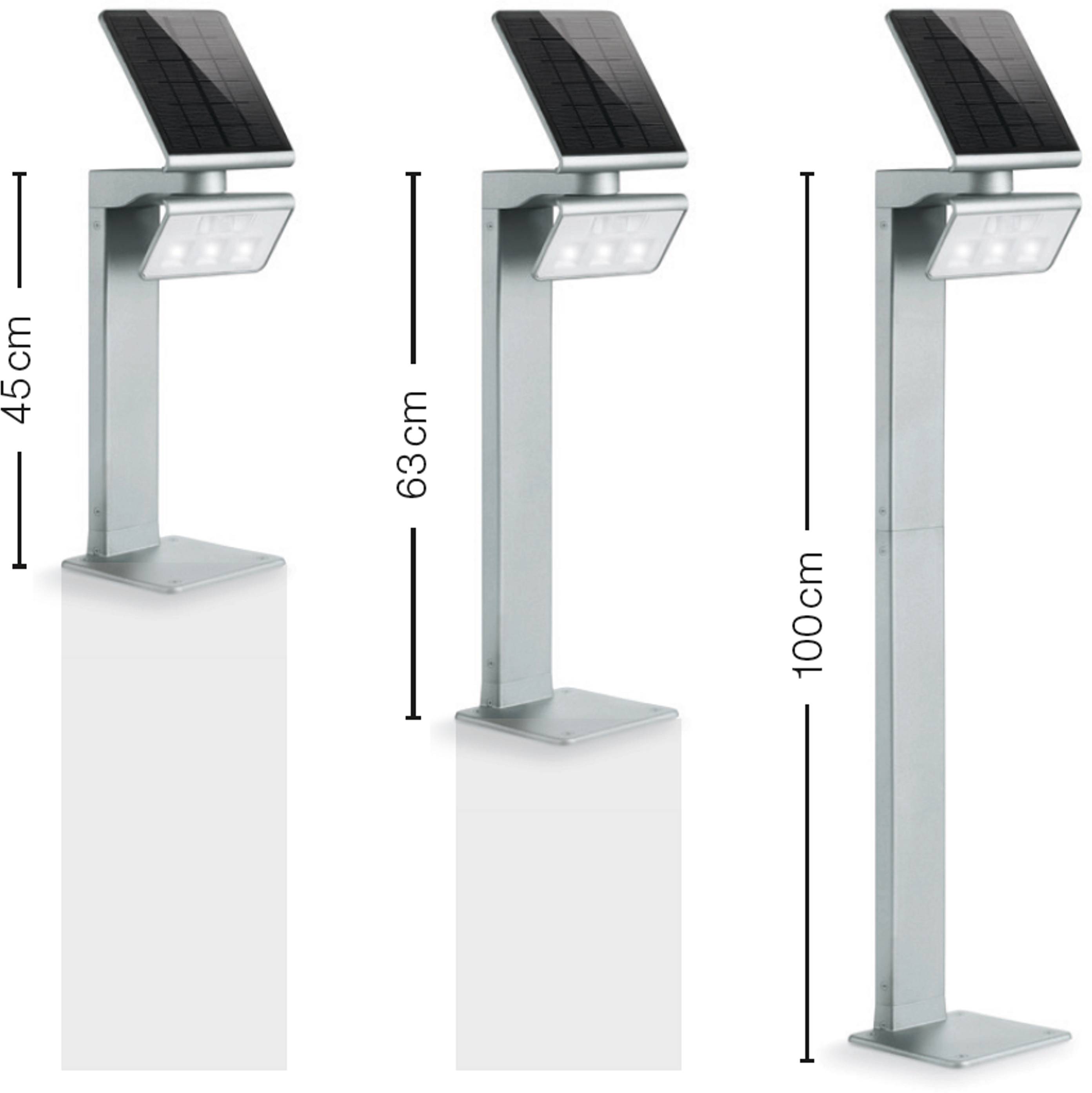 Steinel 671211 Xsolar GL-S Solar-Außenstandleuchte mit Bewegungsmelder LED LED fest eingebaut 1.2W Silber
