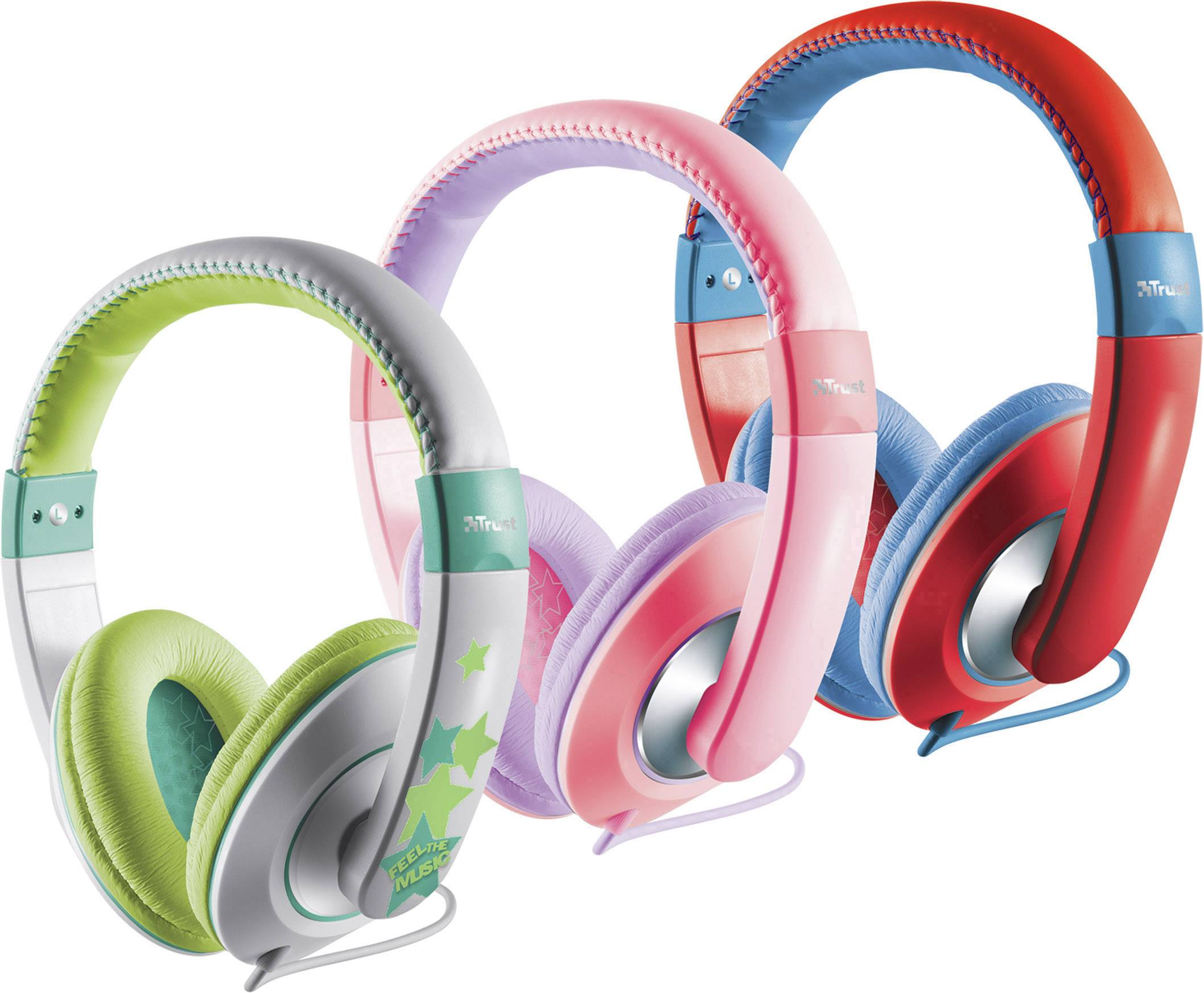 Trust Sonin Kinder Over Ear Kopfhörer Over Ear Lautstärkebegrenzung, Lautstärkeregelung Rot, Blau