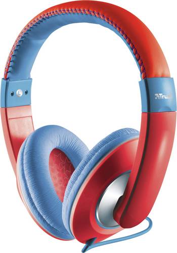 Trust Sonin Kinder Over Ear Kopfhörer Over Ear Lautstärkebegrenzung, Lautstärkeregelung Rot, Blau