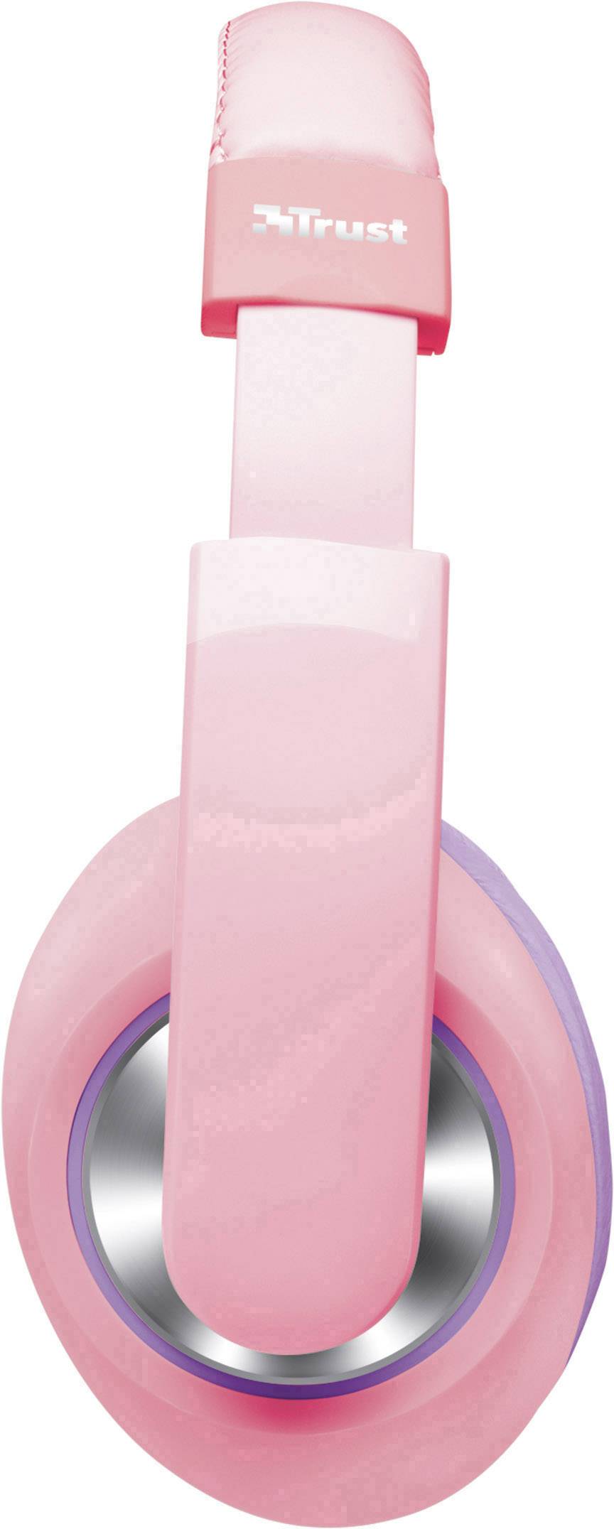 Trust Sonin Kinder Over Ear Kopfhörer Over Ear Lautstärkebegrenzung, Lautstärkeregelung Pink, Lila