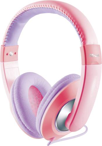 Trust Sonin Kinder Over Ear Kopfhörer Over Ear Lautstärkebegrenzung, Lautstärkeregelung Pink, Lil