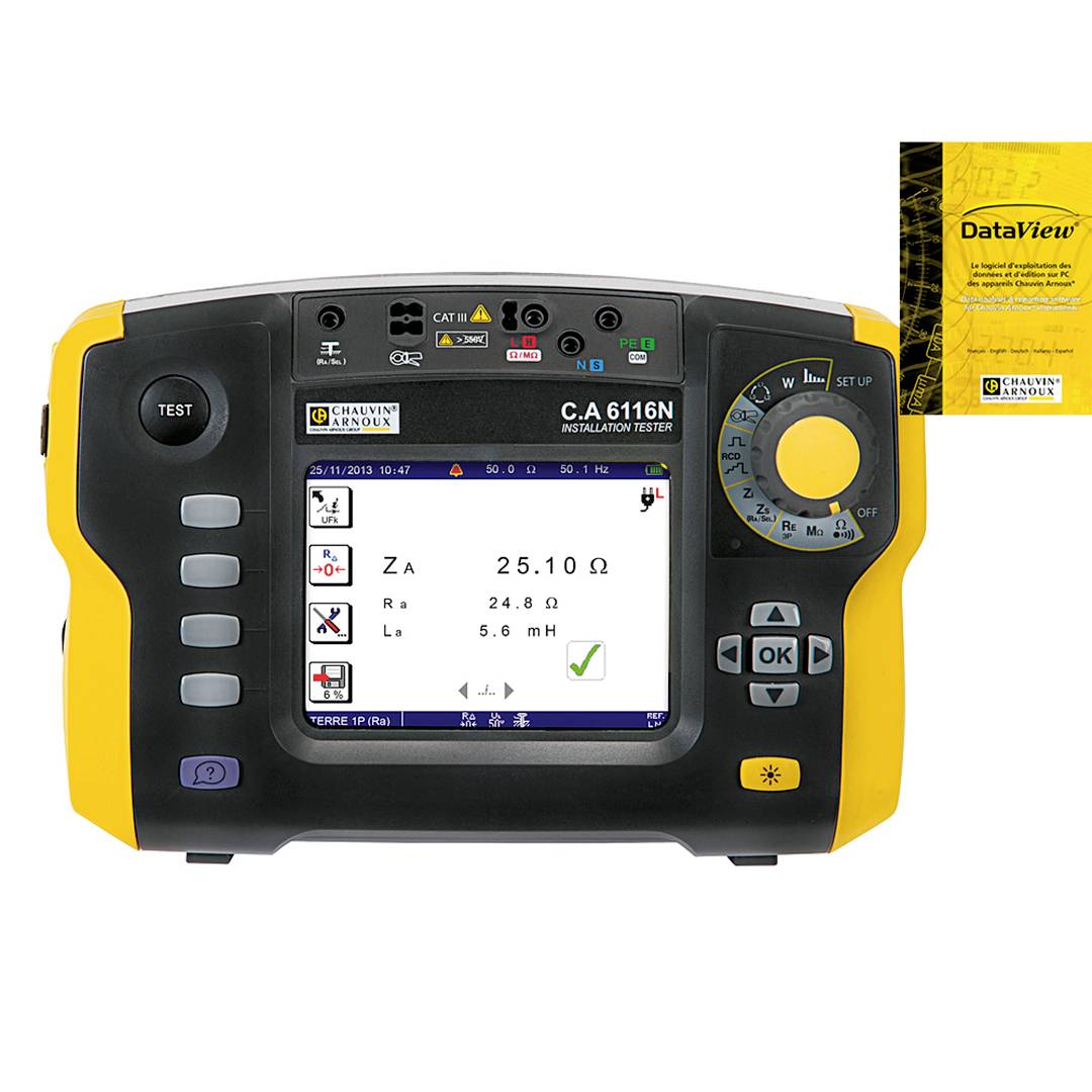 Chauvin Arnoux C.A 6116N + Software Dataview Installationstester-Set VDE-Norm 0100, 0105, 0413