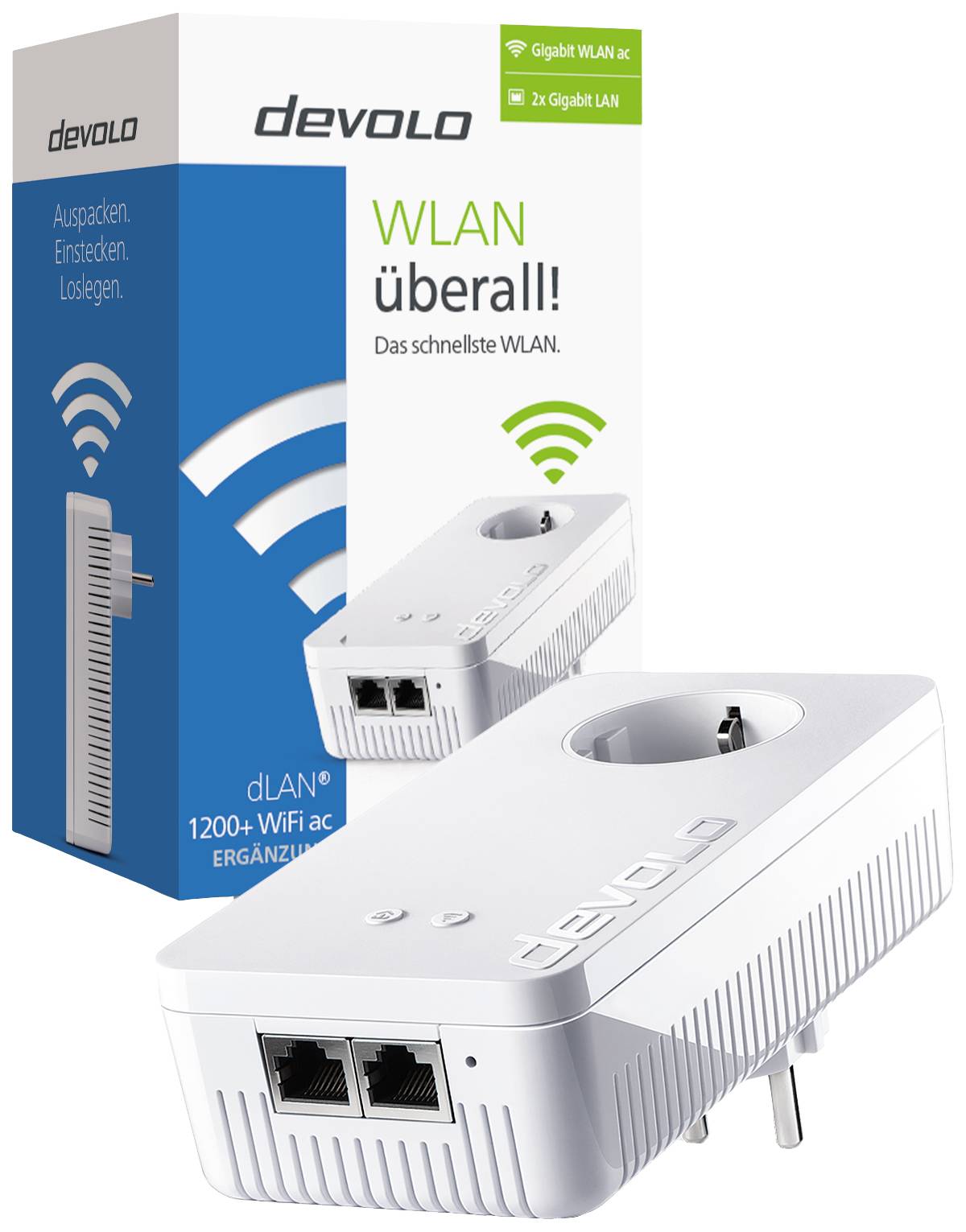 Devolo dLAN® 1200+ WiFi ac Powerline WLAN Einzel Adapter 1.2 GBit/s