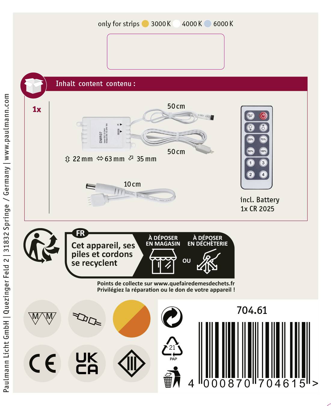 Paulmann 70461 Controller Kunststoff (L x B x H) 6.3 x 3.5 x 2.2cm 1St.