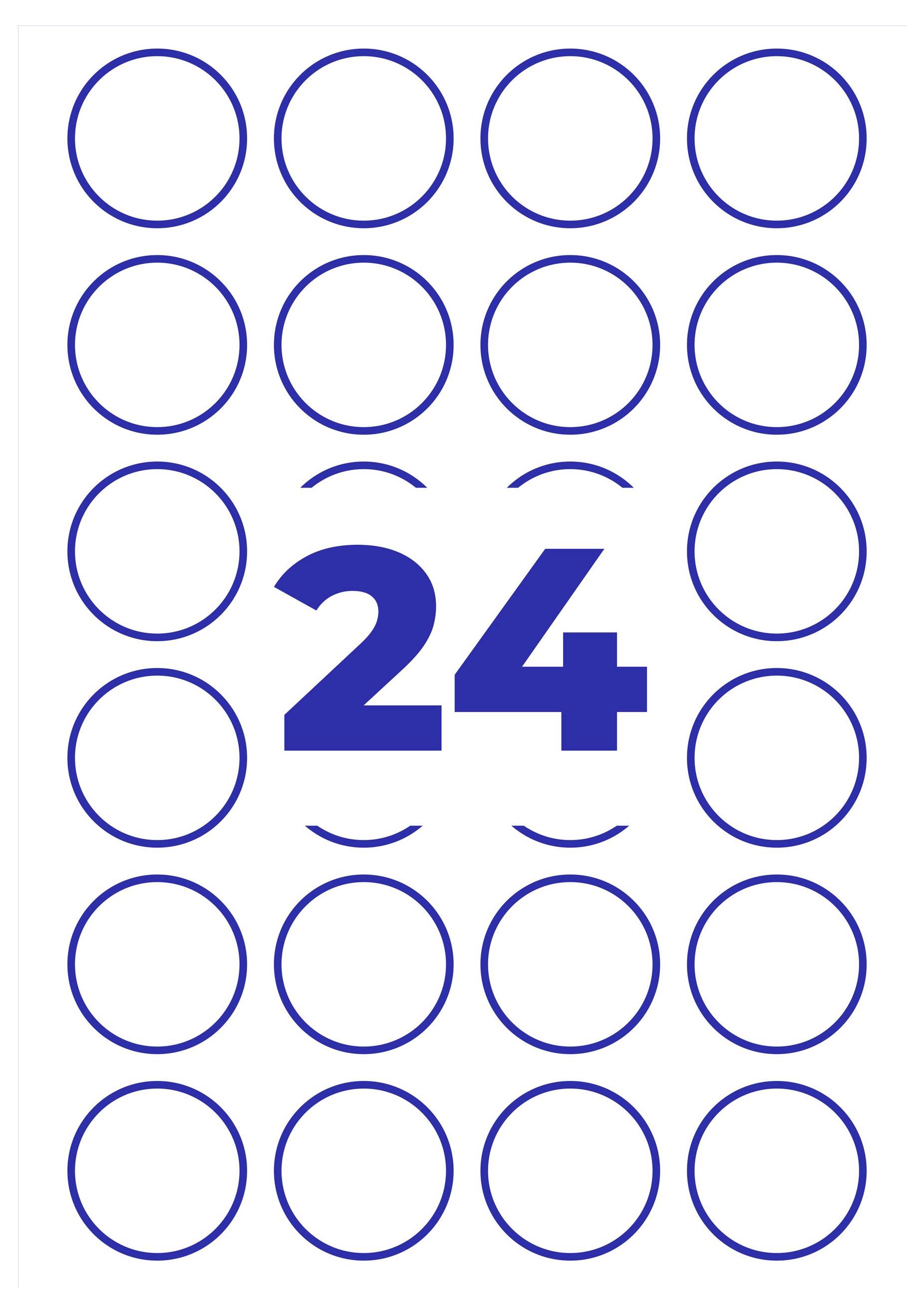 Blaues Kalender-/Datumsymbol mit der Zahl '24' in der Mitte, umgeben von einem Raster aus Kreisen.