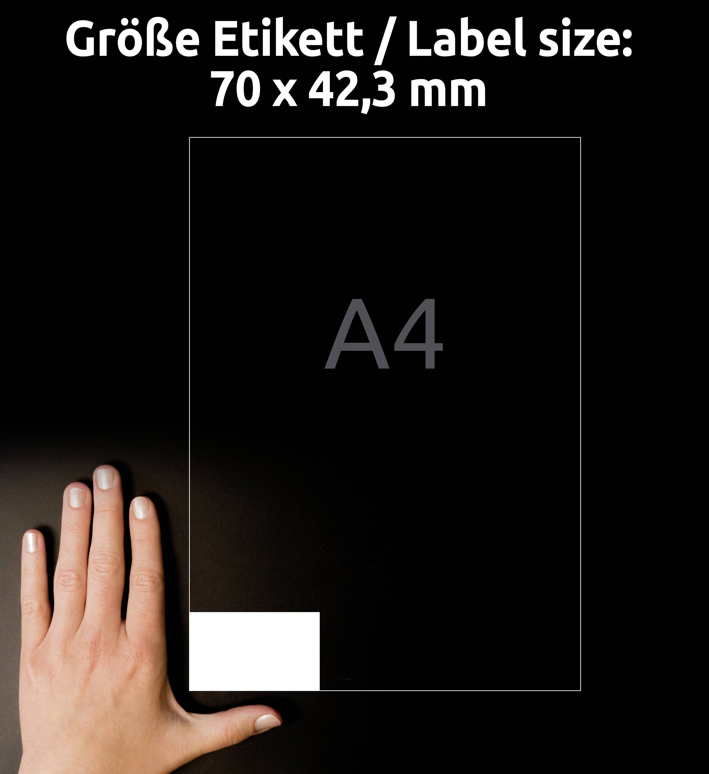 Avery-Zweckform 3652-200 Universal-Etiketten 70 x 42.3 mm Papier Weiß 4620 St. Permanent haftend Tintenstrahldrucker, Laserdrucker