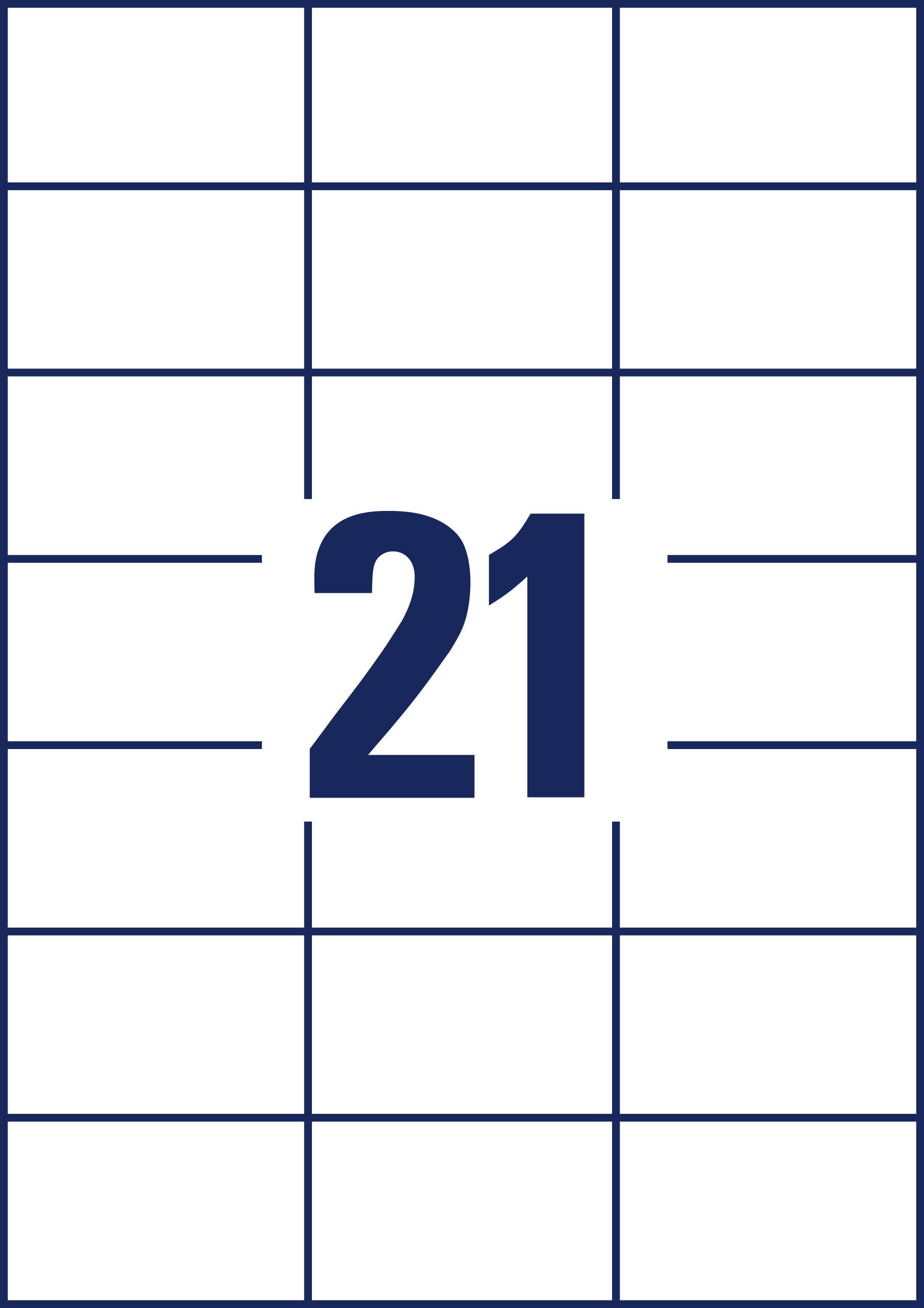 Die Zahl '21' steht zentral auf einem Gittermuster mit blauen Linien und weißen Quadraten. Essenzielles Element für die Datumsangabe.
