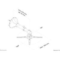 Neomounts BEAMER-W050SILVER Beamer-Wandhalterung Neigbar, Drehbar Wandabstand (max.): 47cm Silber Neomounts BEAMER-W050SILVER Beamer-Wandhalterung Neigbar, Drehbar Wandabstand (max.): 47cm Silber