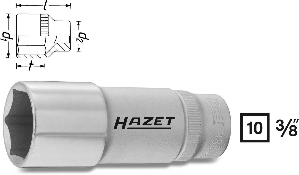 Hazet 880LG-9 Außen-Sechskant Steckschlüsseleinsatz 9mm 3/8" (10 mm)