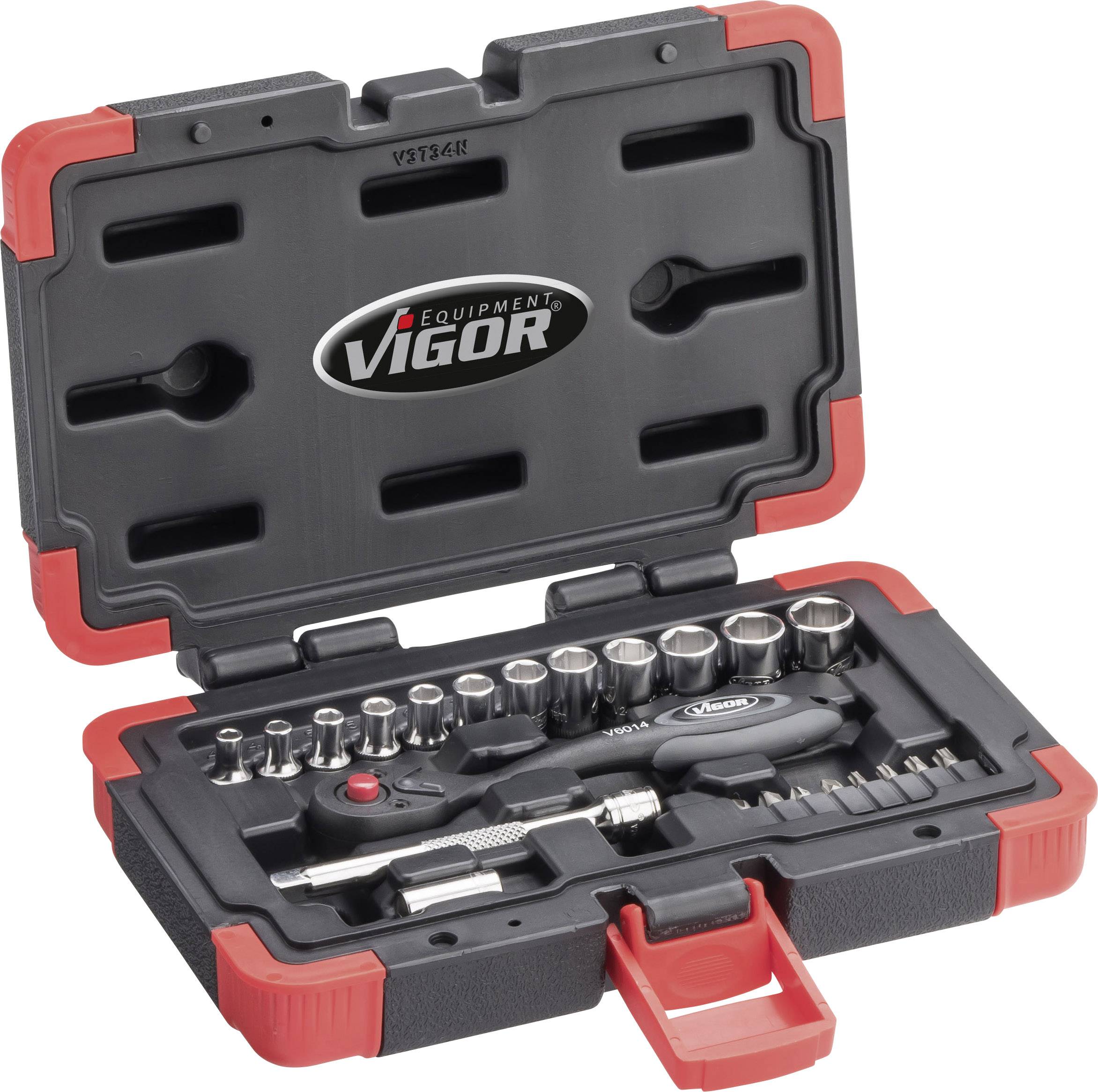 Vigor Steckschlüsselsatz metrisch 1/4" (6.3 mm) 23teilig V3734