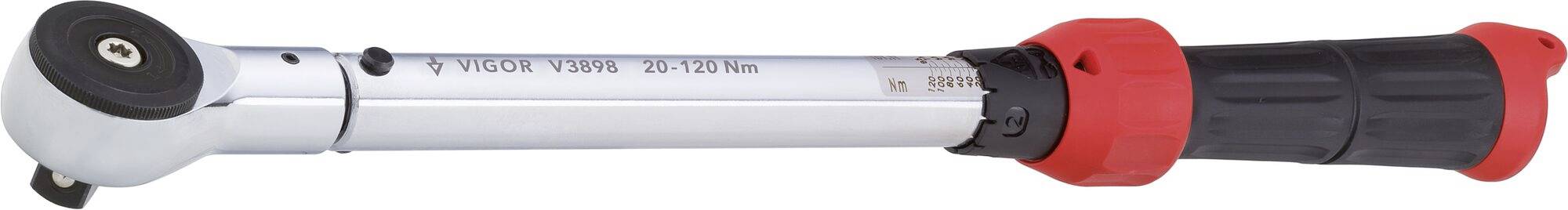 Vigor V3898 V3898 Drehmomentschlüssel mit Umschaltknarre 1/2" (12.5 mm) 20 - 120 Nm