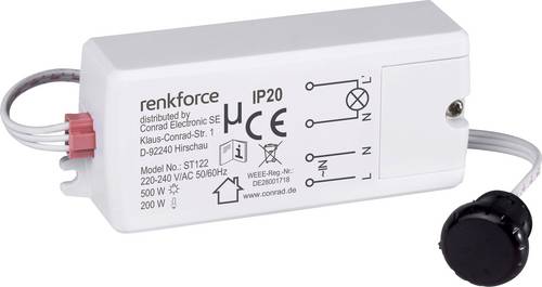 Renkforce 1289332 Nahfeldschalter berührungslos IP20 Schwarz