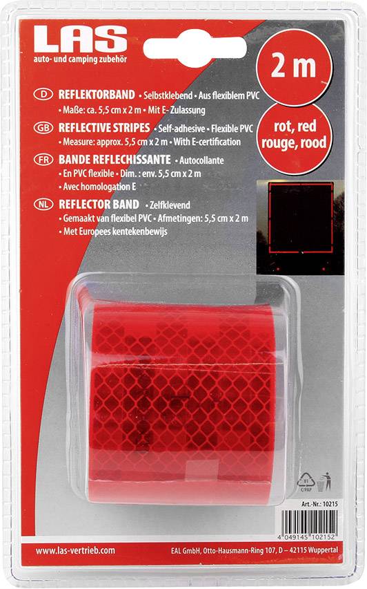 LAS 10215 10215 Konturmarkierung Reflektorband Rot (reflektierend) 2 m (L x B) 2 m x 50 mm