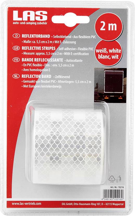 LAS 10216 10216 Konturmarkierung Reflektorband Weiß (reflektierend) 2 m (L x B) 2 m x 50 mm