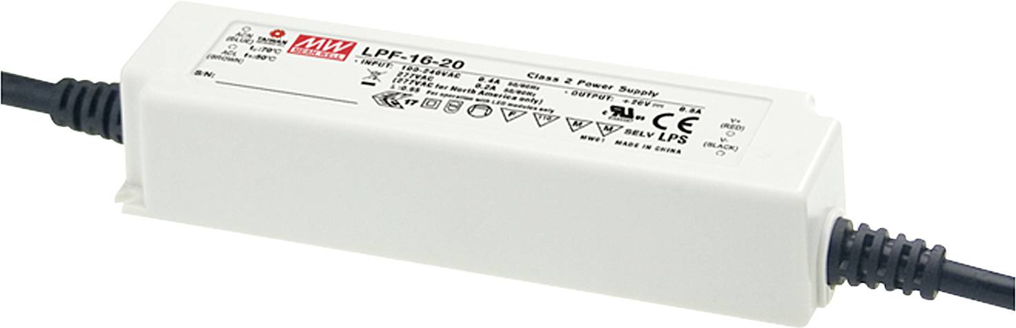 Mean Well MW LPF-16D-30 LED-Treiber, LED-Trafo Konstantspannung, Konstantstrom 16.2W 0.54A 16.5 - 30 V/DC dimmbar