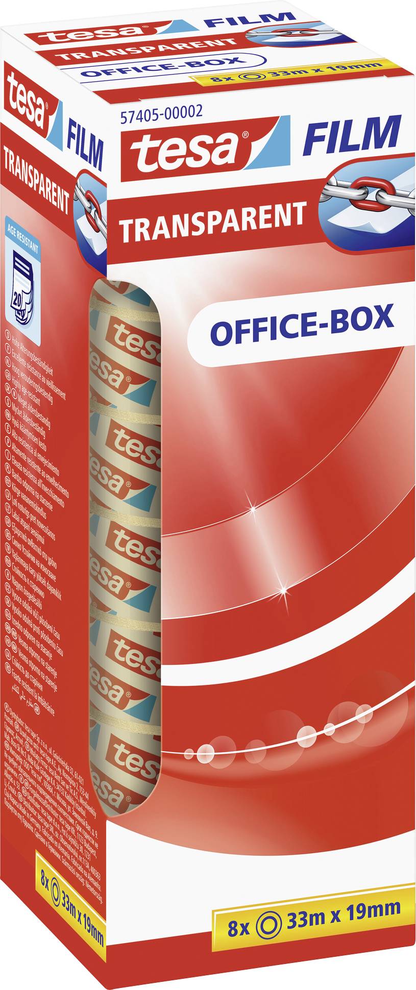 TESA OFFICE-BOX 57405-00002-01 tesafilm Transparent (L x B) 33m x 19mm 8St.