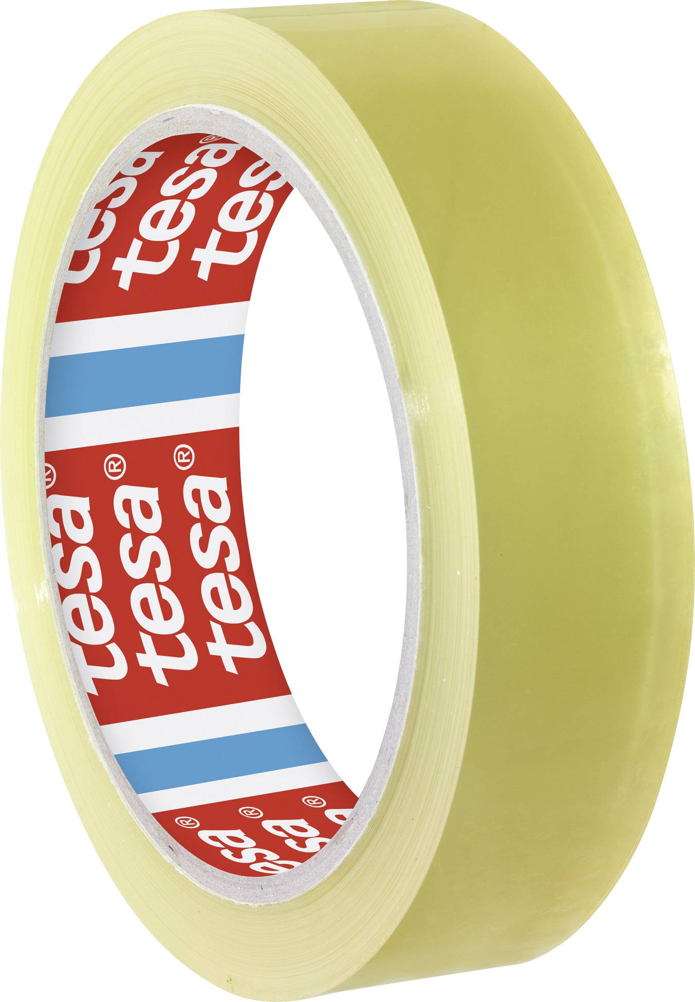 Klare Kleberolle mit einem Innenetikett von 'tesa'; dient zum Verpacken oder mechanischen Sichern von Gegenständen.