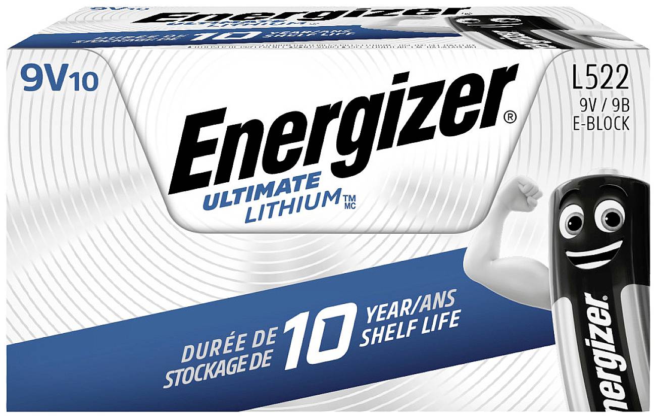 Energizer Ultimate 6LR61 9V Block-Batterie Lithium 9V 10St.