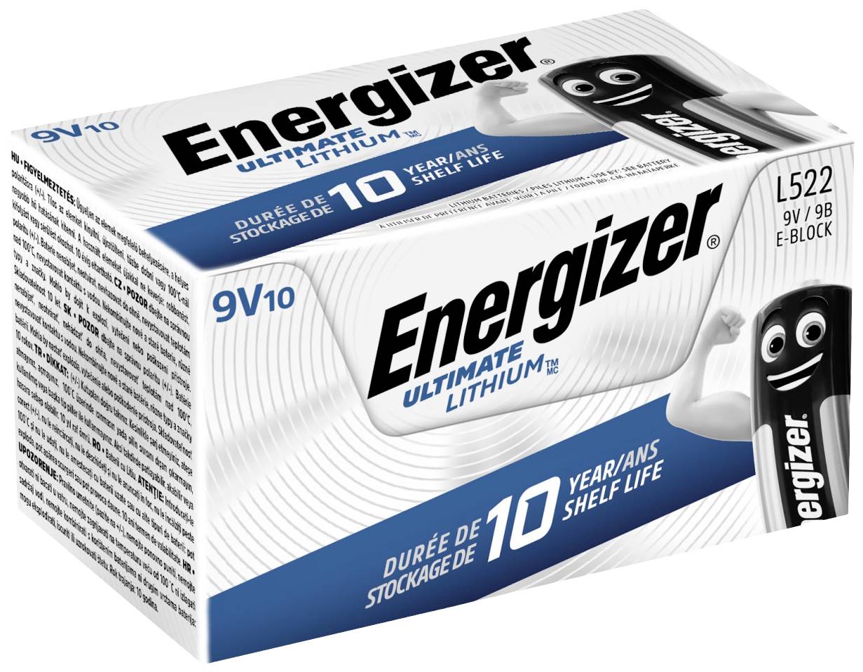 Energizer Ultimate 6LR61 9V Block-Batterie Lithium 9V 10St.