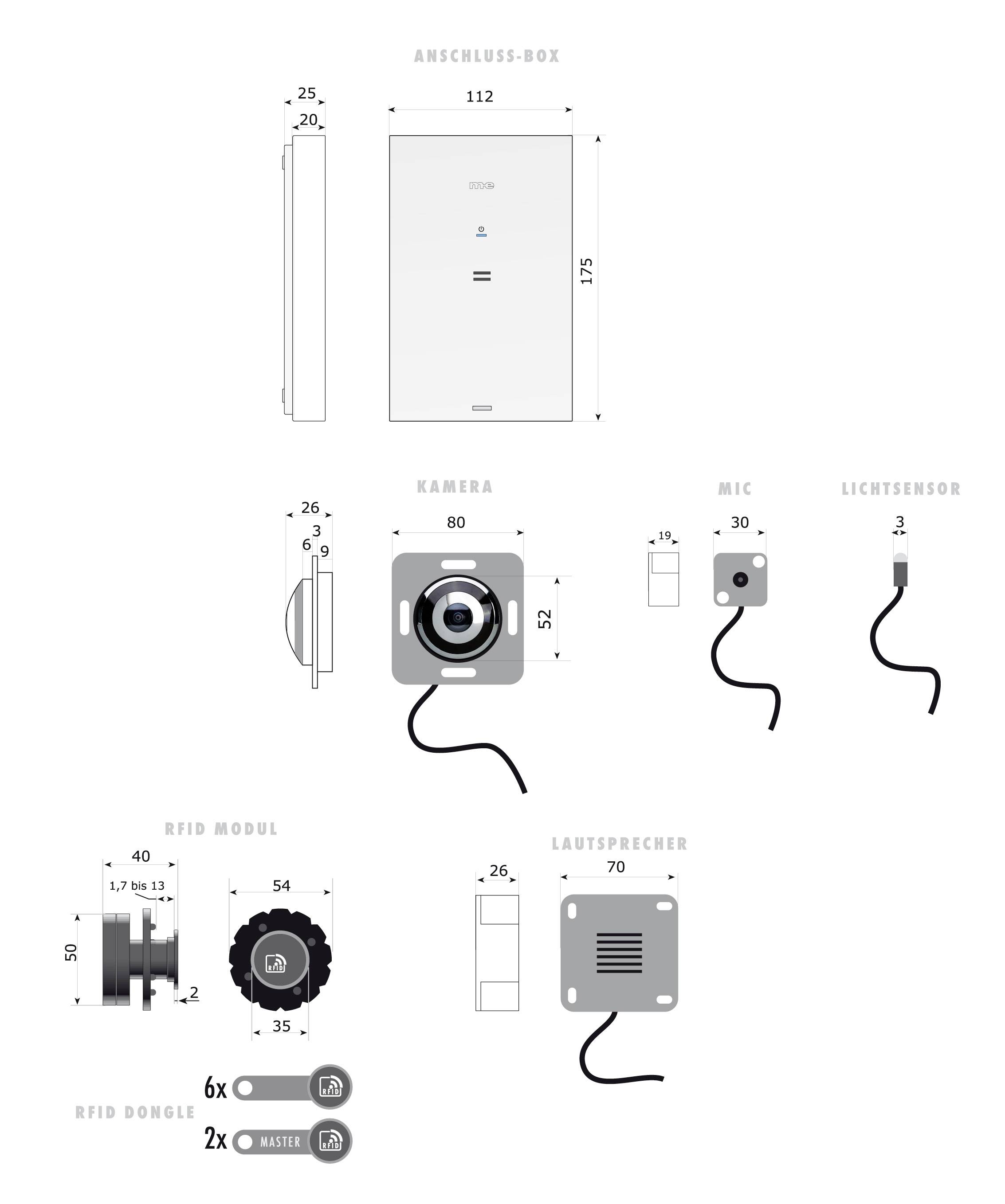 M-e modern-electronics VDV-B90 Vistus, Vistadoor Türsprechanlage Türsprechanlagen-Modul