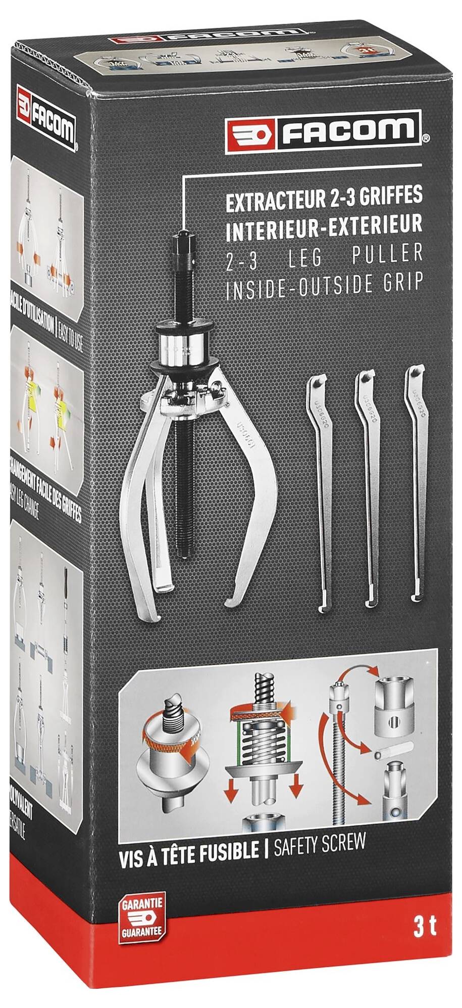 Facom U.306PB Abzieher-Set Spannbereich (Details) 7 - 140/23 - 130mm