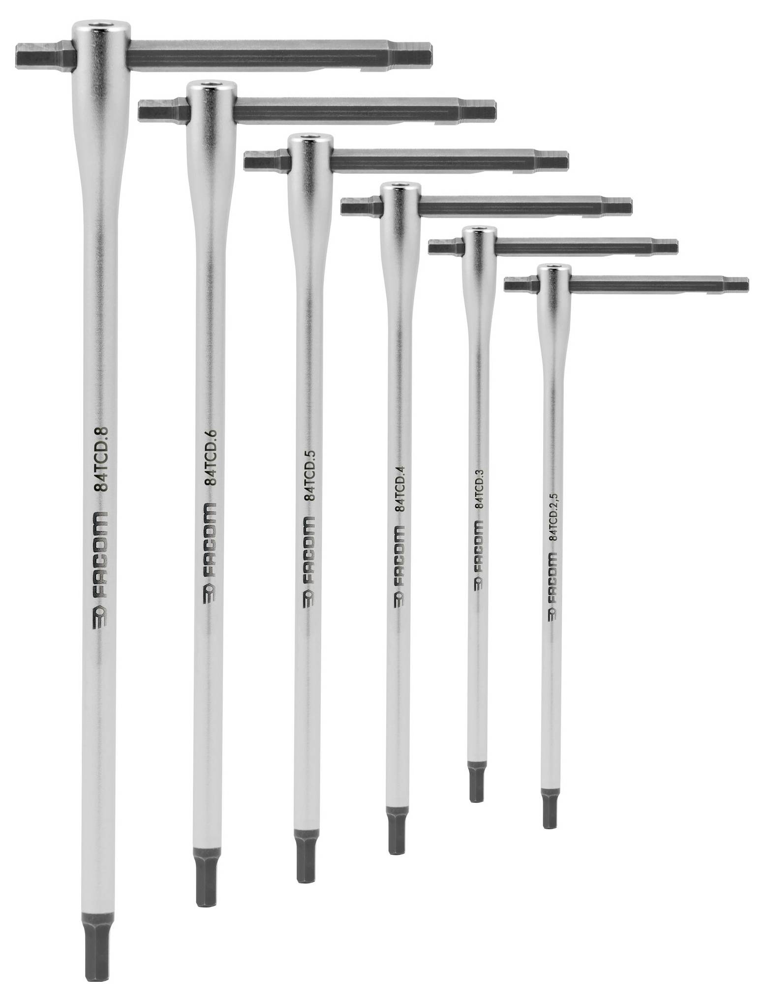 Facom 84TCD.J6 Innen-Sechskant Winkelschraubendreher-Set 2.5 mm, 3 mm, 4 mm, 5 mm, 6 mm, 8mm 6teilig