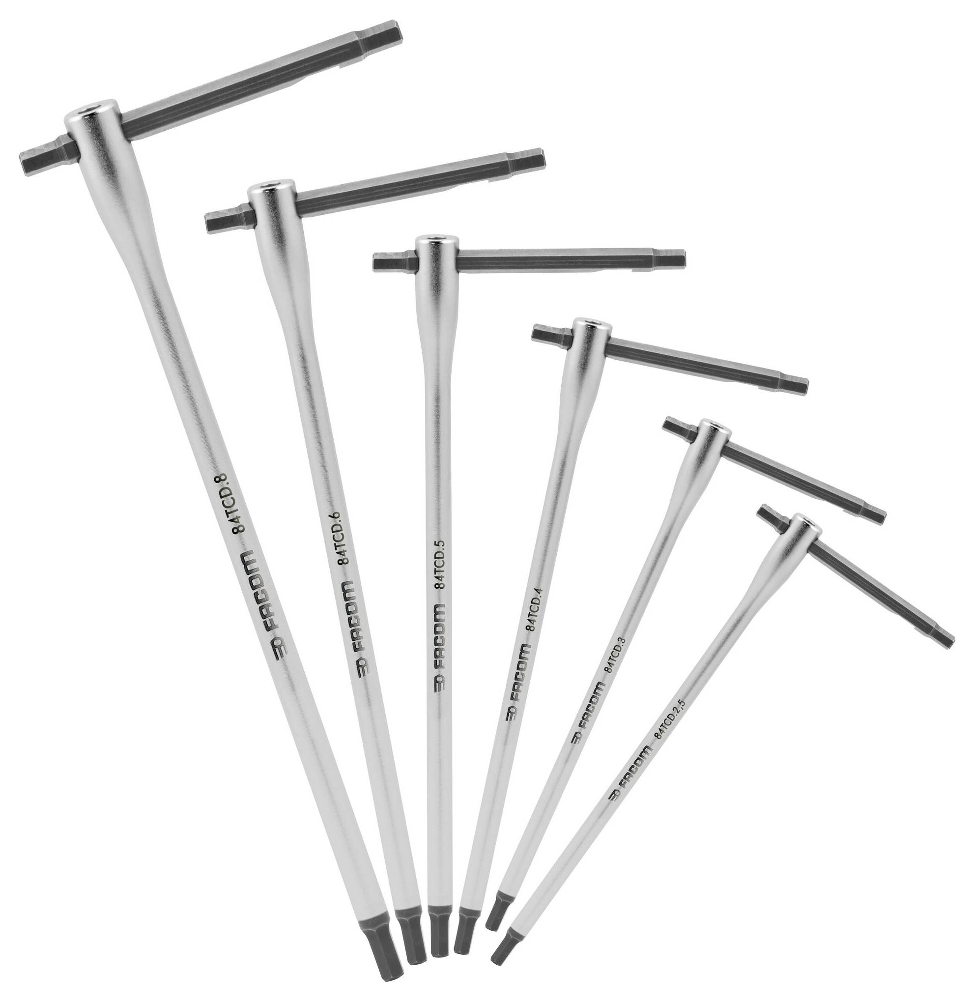 Facom 84TCD.J6 Innen-Sechskant Winkelschraubendreher-Set 2.5 mm, 3 mm, 4 mm, 5 mm, 6 mm, 8mm 6teilig