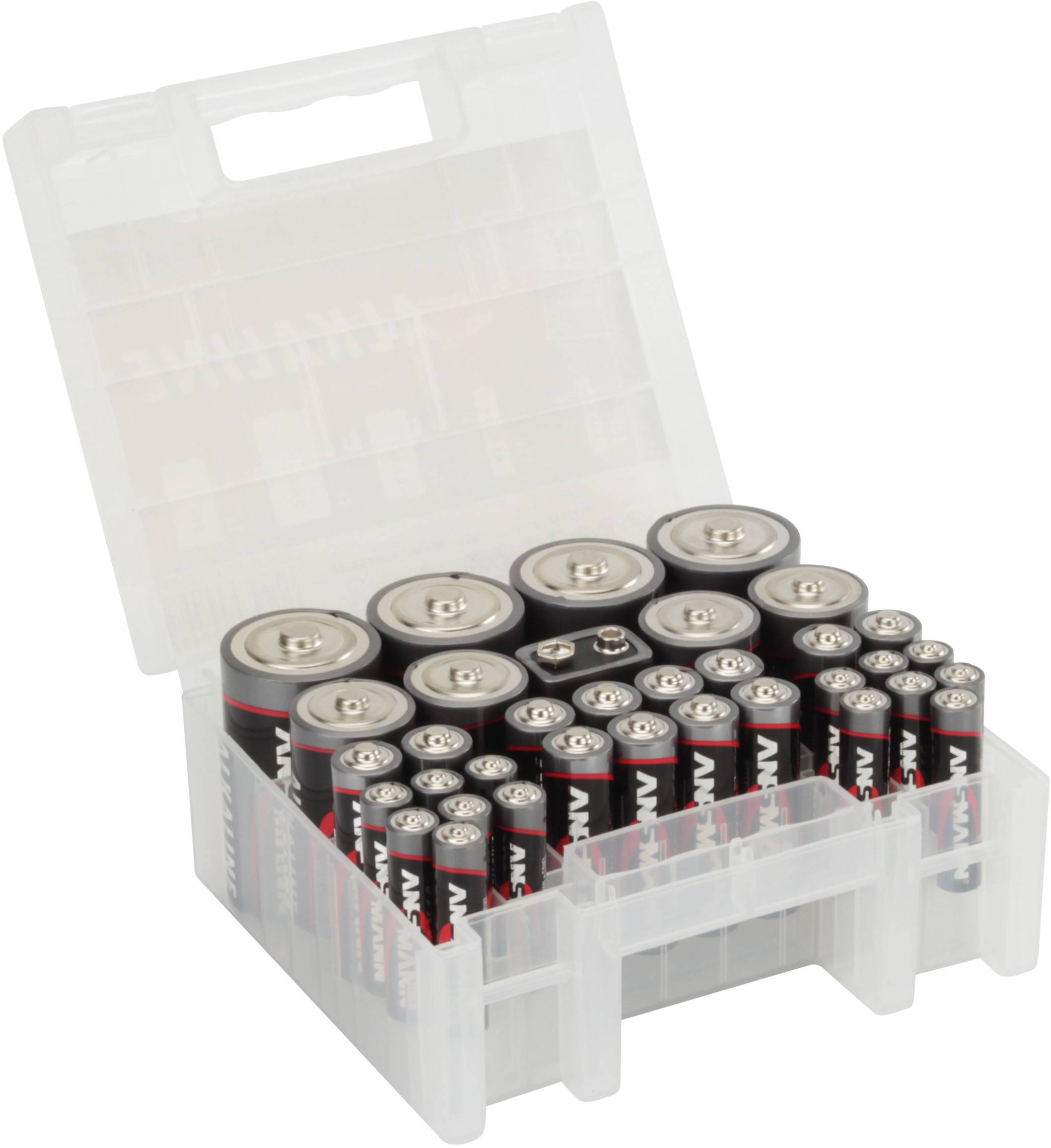 Ansmann Batterie-Set Micro, Mignon, Baby, Mono, 9 V Block 35 St. inkl. Box