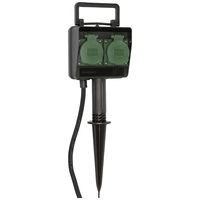 Brennenstuhl 1154430 Gartensteckdose 2fach Schwarz, Grün mit Erdspieß Brennenstuhl 1154430 Gartensteckdose 2fach Schwarz, Grün mit Erdspieß