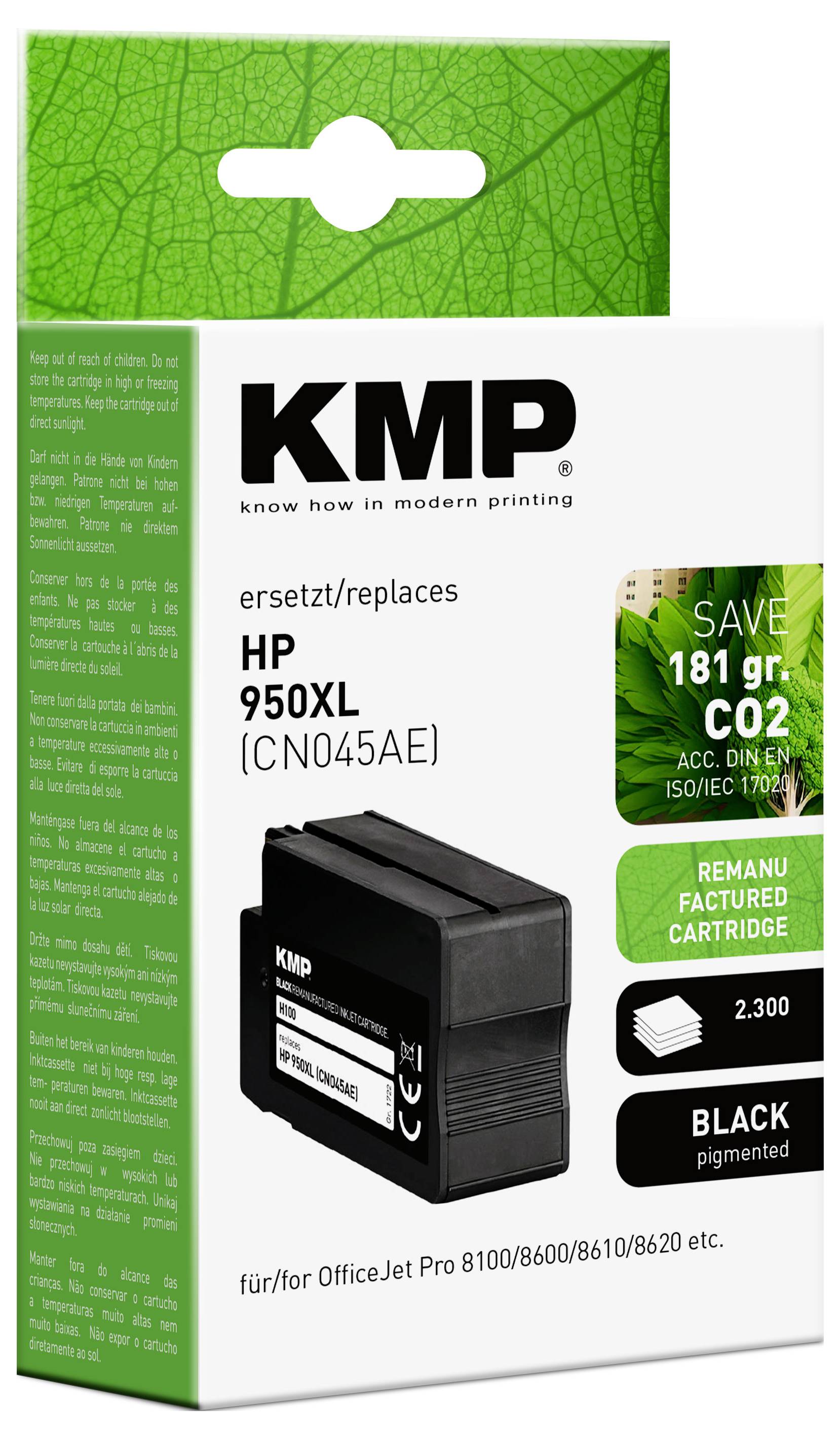 KMP Druckerpatrone ersetzt HP 950XL, CN045AE Kompatibel Schwarz H100 1722,4001