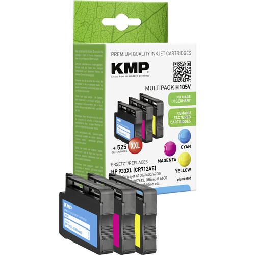 KMP Druckerpatrone ersetzt HP 933XL, CN054AE, CN055AE, CN056AE Kompatibel Kombi-Pack Cyan, Magenta, Gelb H105V 1726,4050