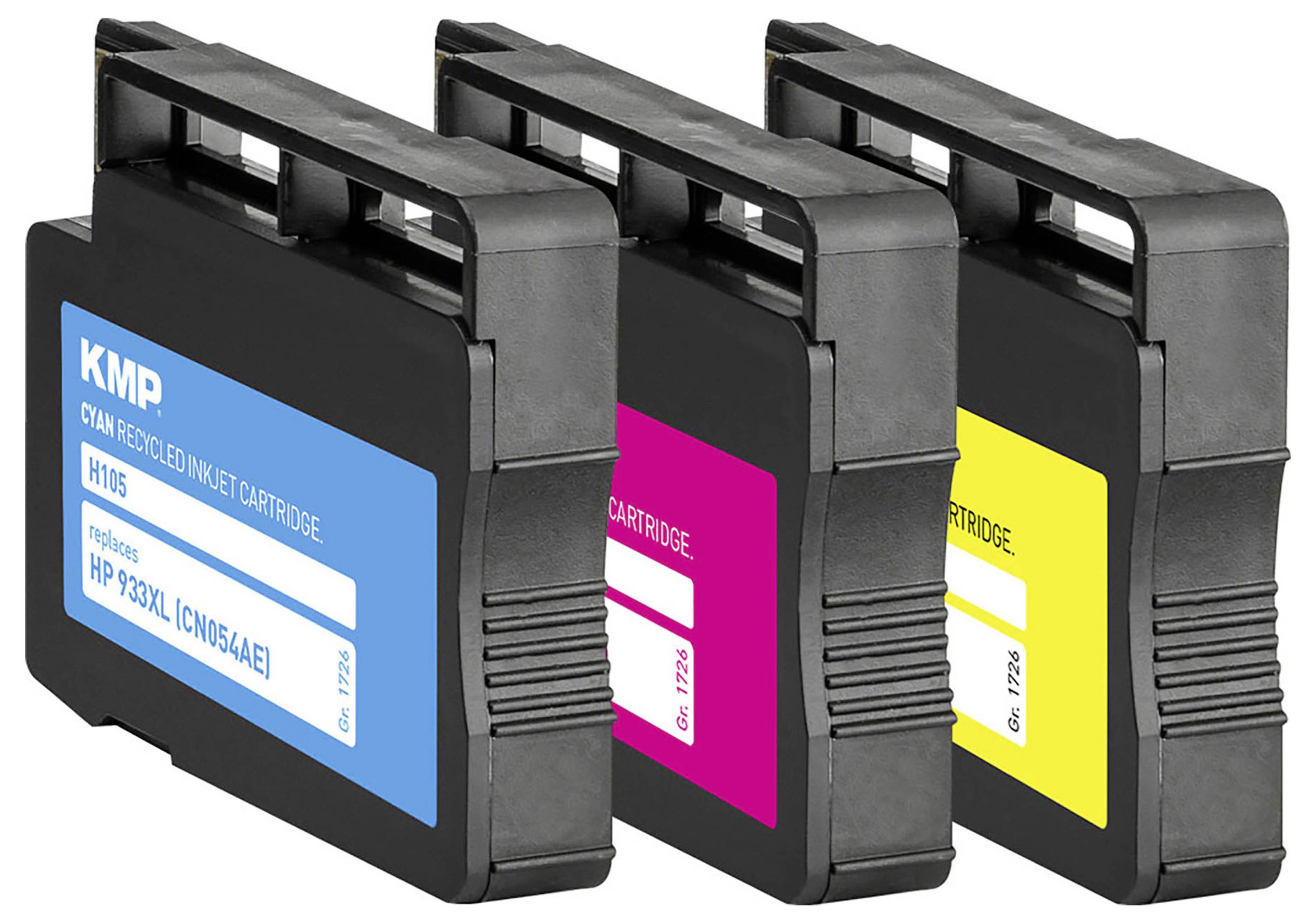 KMP Druckerpatrone ersetzt HP 933XL, CN054AE, CN055AE, CN056AE Kompatibel Kombi-Pack Cyan, Magenta, Gelb H105V 1726,4050