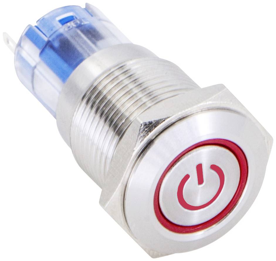 TRU Components 1303020 LAS2GQF-11ET/R/12V/S/P Drucktaster 48 V/DC 2A 1 x Ein/(Ein) tastend Rot IP65 1St.