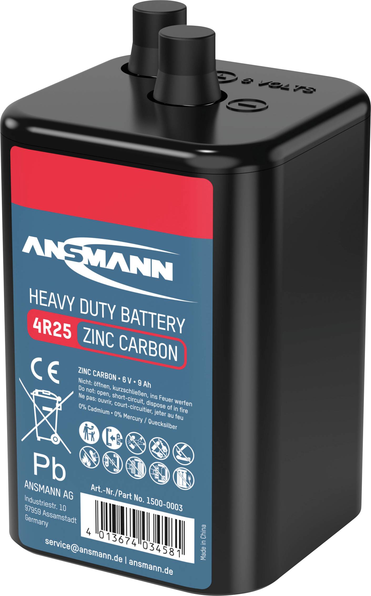 Ansmann 4R25 Spezial-Batterie 4R25 Federkontakt Zink-Kohle 6 V 9000 mAh 1 St.