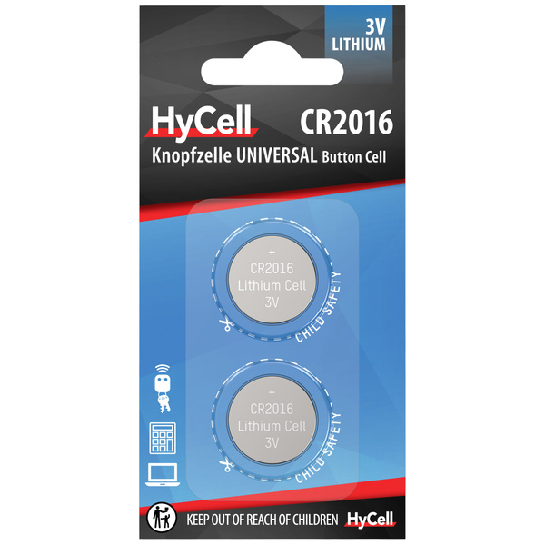 Pile bouton CR 2016 lithium HyCell 70 mAh 3 V 2 pc(s)