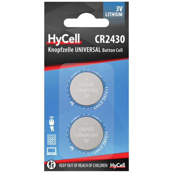 HyCell CR 2430 Knopfzelle CR 2430 Lithium 300 mAh 3 V 2 St.