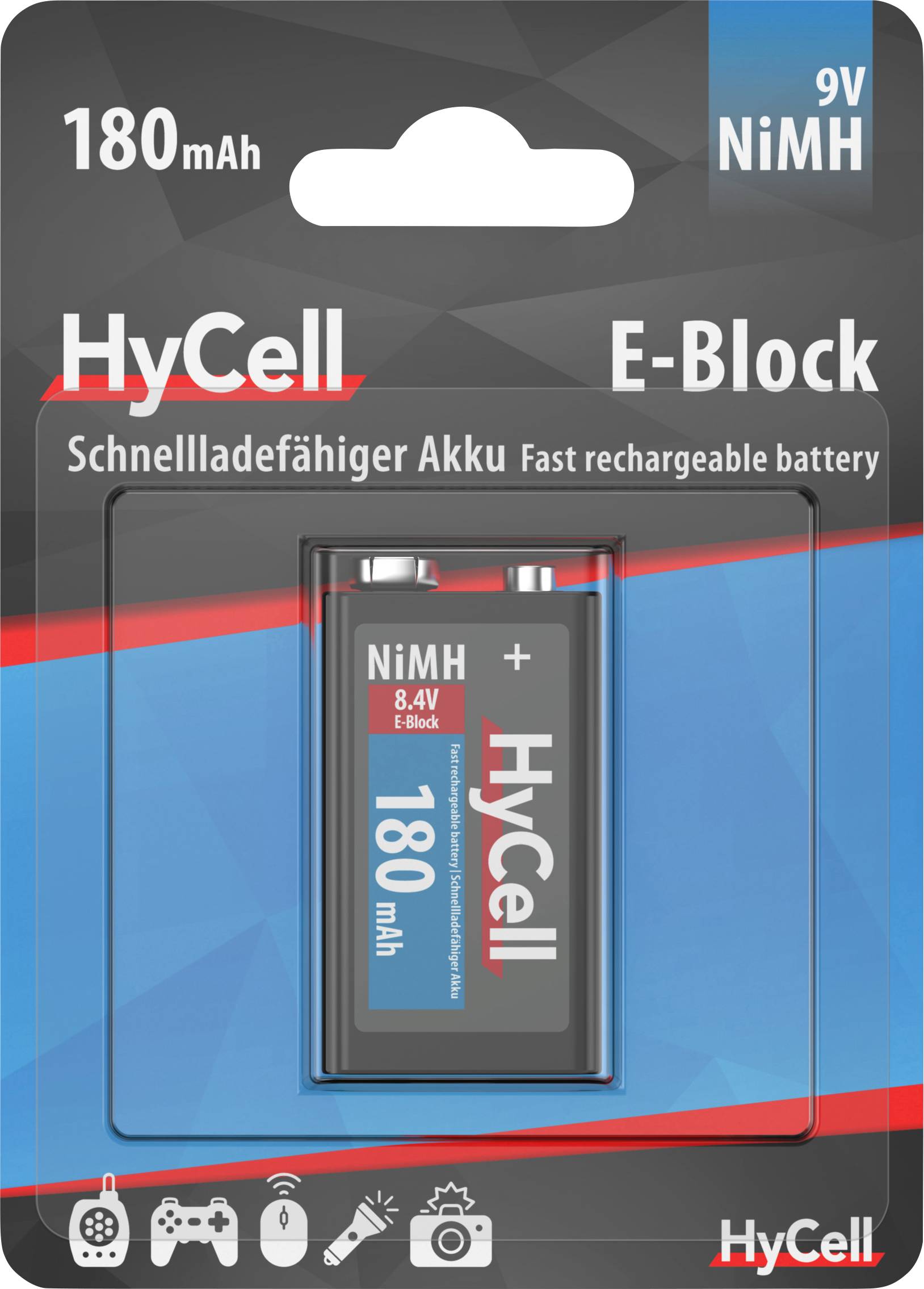HyCell 6LR61 150 9 V Block-Akku NiMH 180 mAh 8.4 V 1 St.