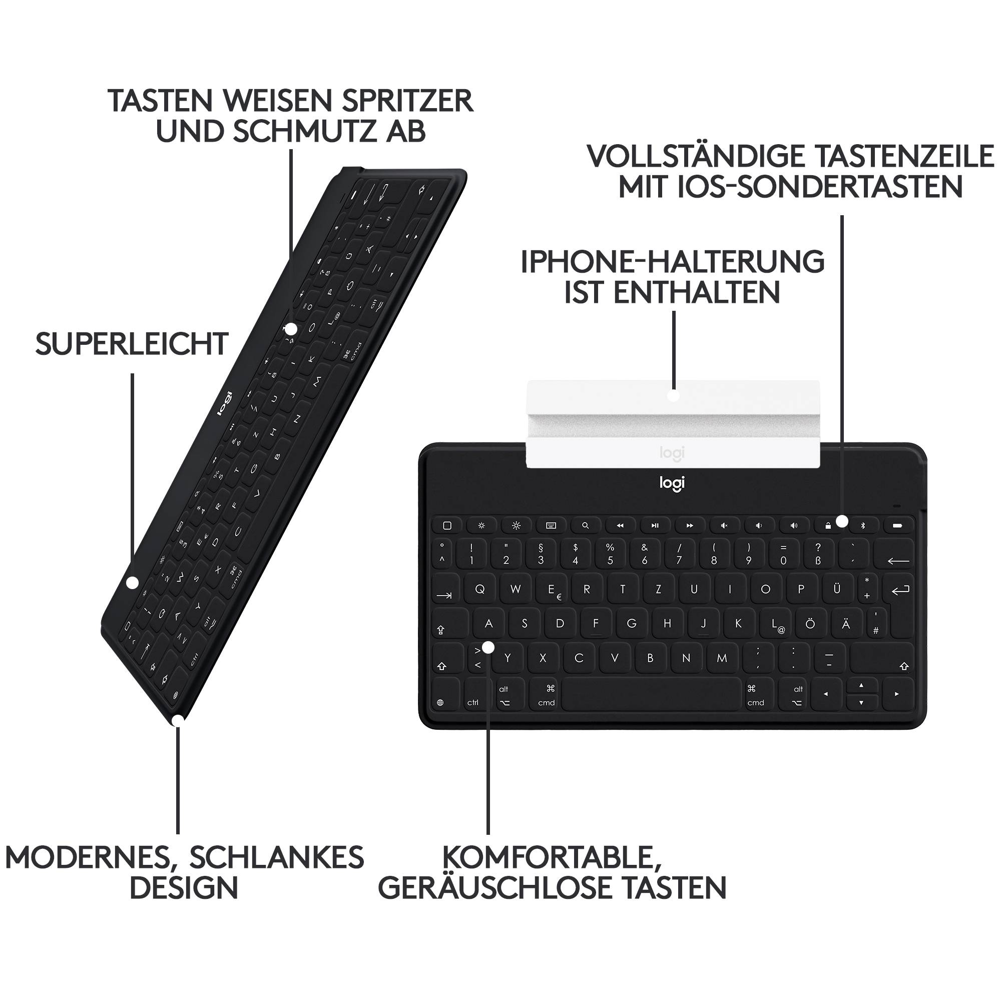 Logitech Keys-to-go Tablet-Tastatur Passend für Marke (Tablet): Apple
