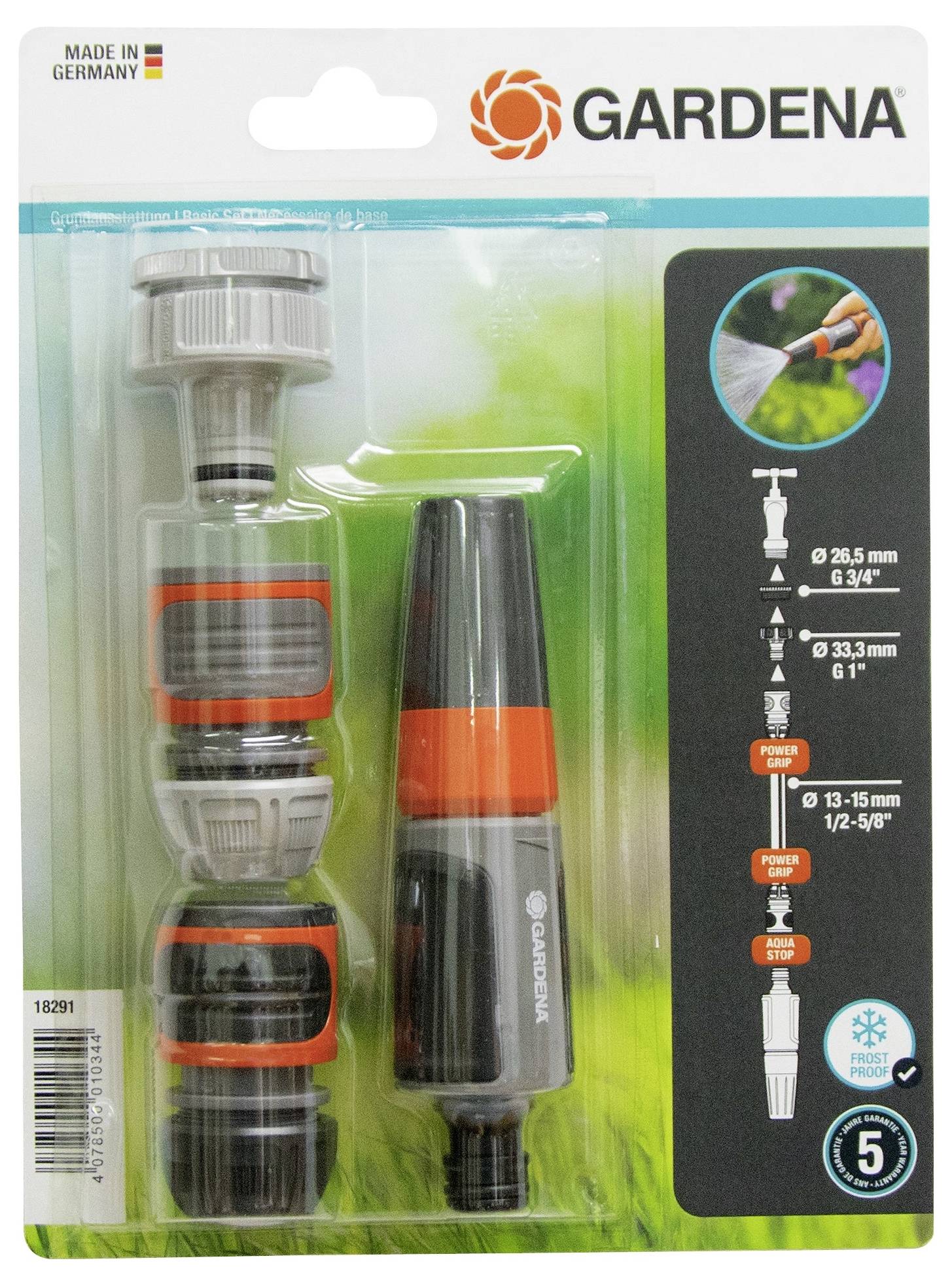 Gardena 18291-20 Gartenspritze mit Anschluss-Set