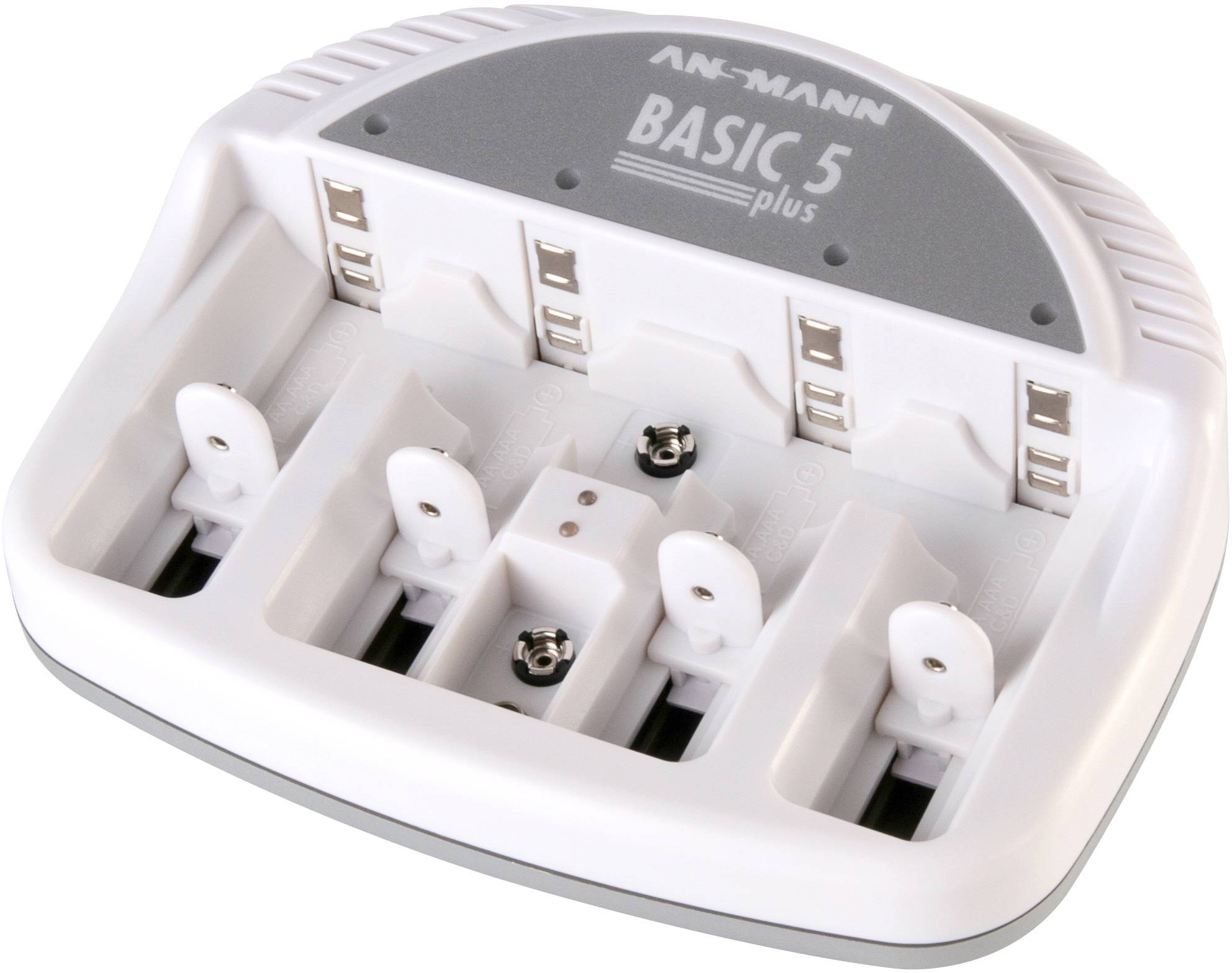 Ansmann Basic 5 plus Rundzellen-Ladegerät NiCd, NiMH Micro (AAA), Mignon (AA), Baby (C), Mono (D), 9 V Block