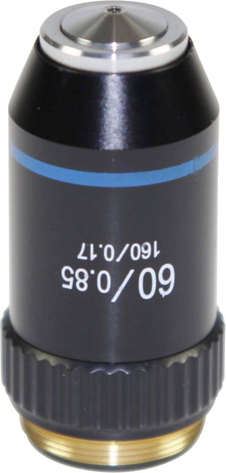 Mikroskop-Objektivlinse, Vergrößerung 60x, numerische Apertur 0,85, geeignet für detaillierte wissenschaftliche Untersuchungen.