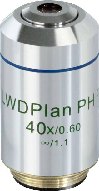 Mikroskopobjektiv mit der Aufschrift 'LWDPlan PH' und Vergrößerung '40x/0.60 ∞/1.1'.