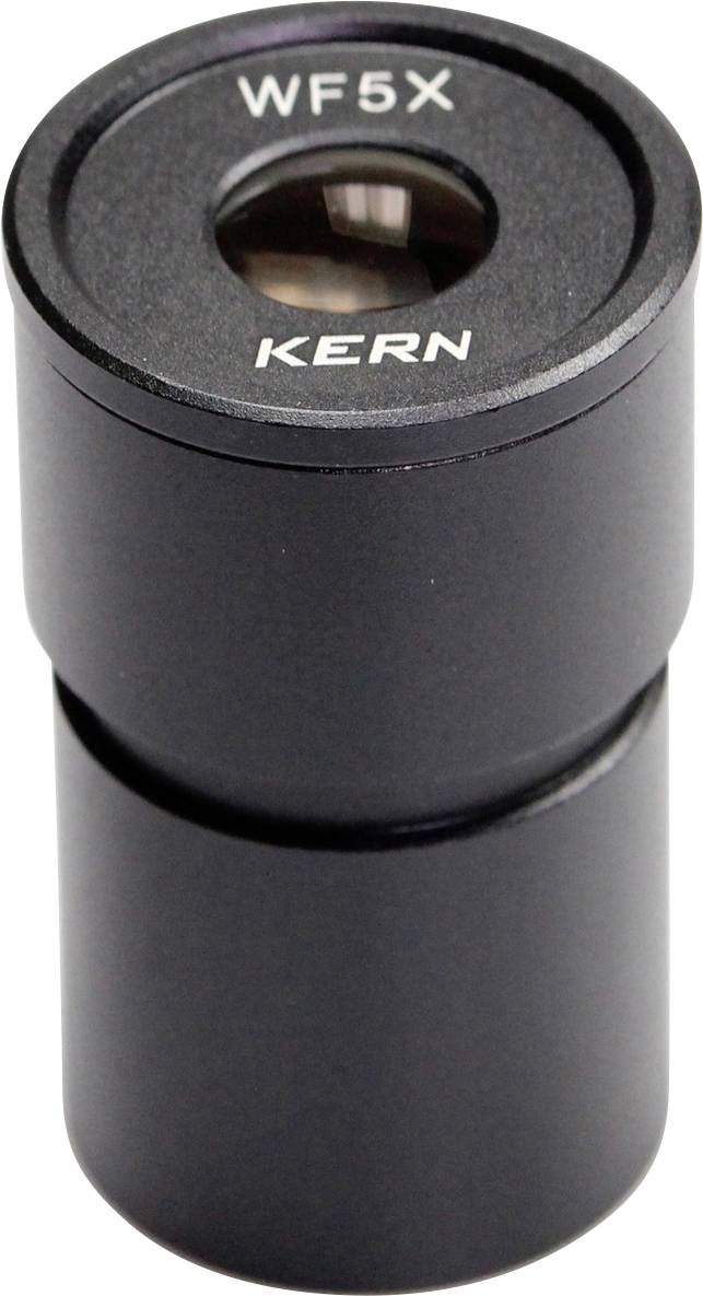 Schwarzes Okular mit Aufschrift 'WF5X KERN', für optische Geräte wie Mikroskope.