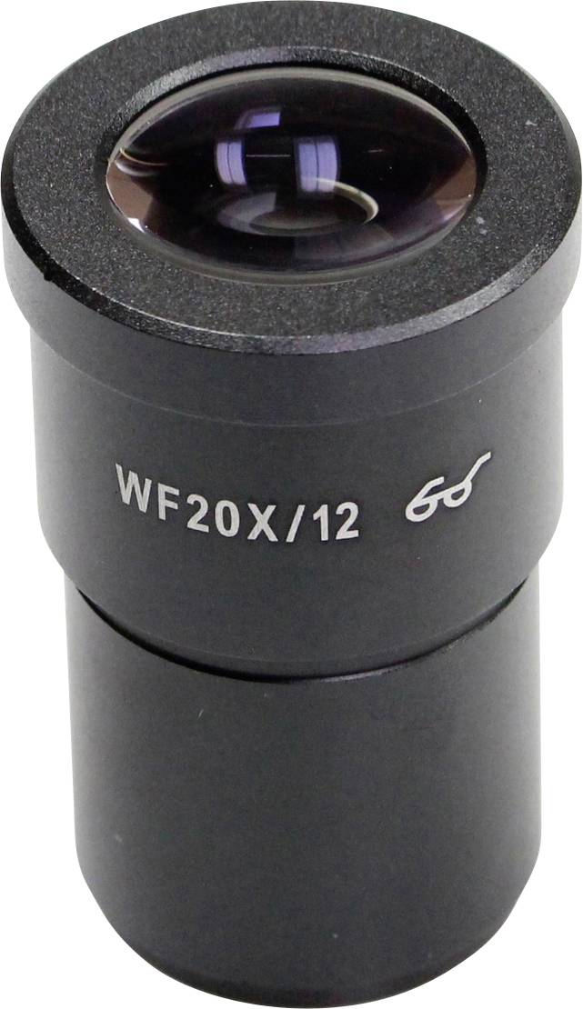 Schwarzes Mikroskopokular mit Beschriftung 'WF20X/12', geeignet zur 20-fachen Vergrößerung.