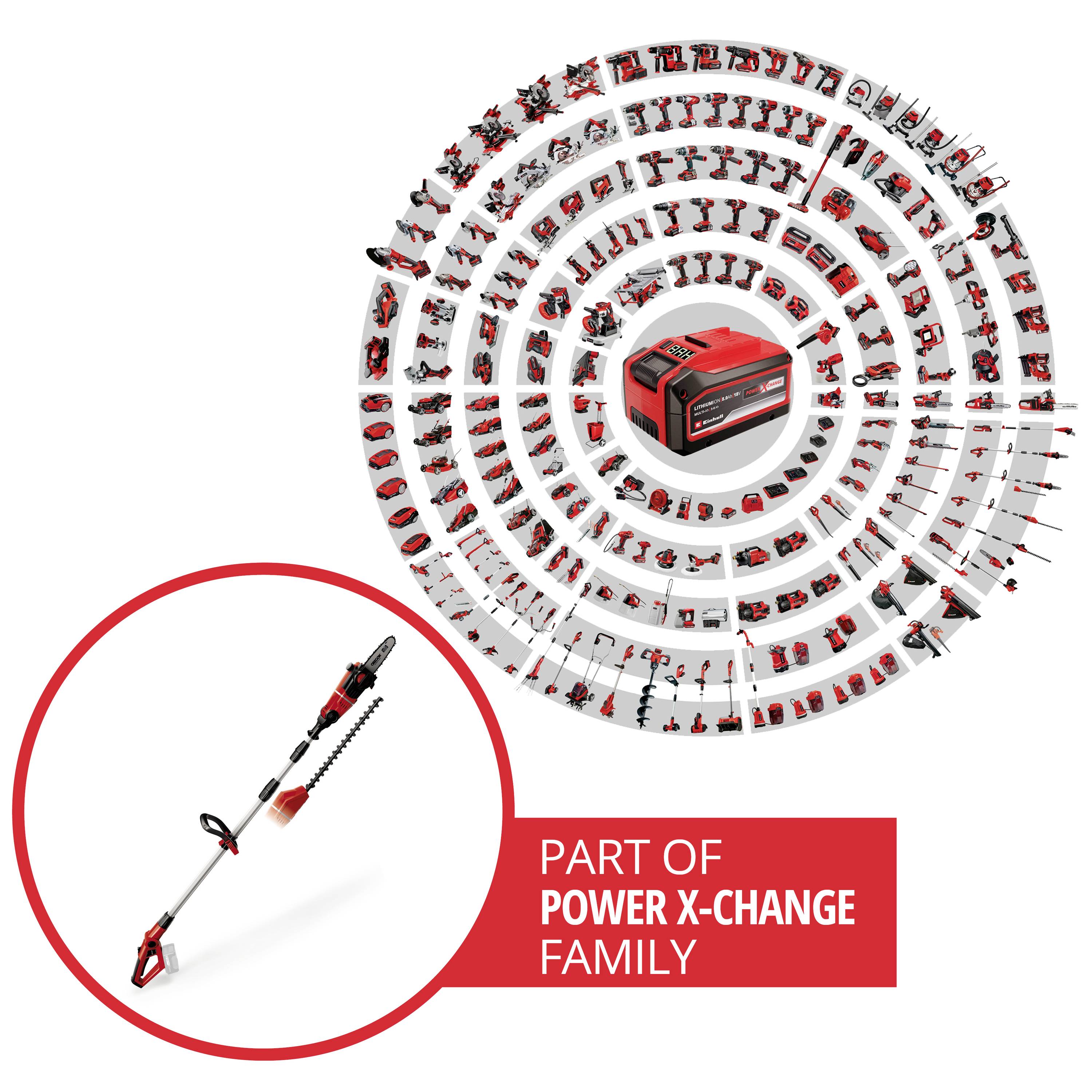 Einhell 3410800 Power X-Change GE-HC 18 Li T- Solo Akku Hochentaster, Heckenschere ohne Akku 18V Li-Ion 88cm