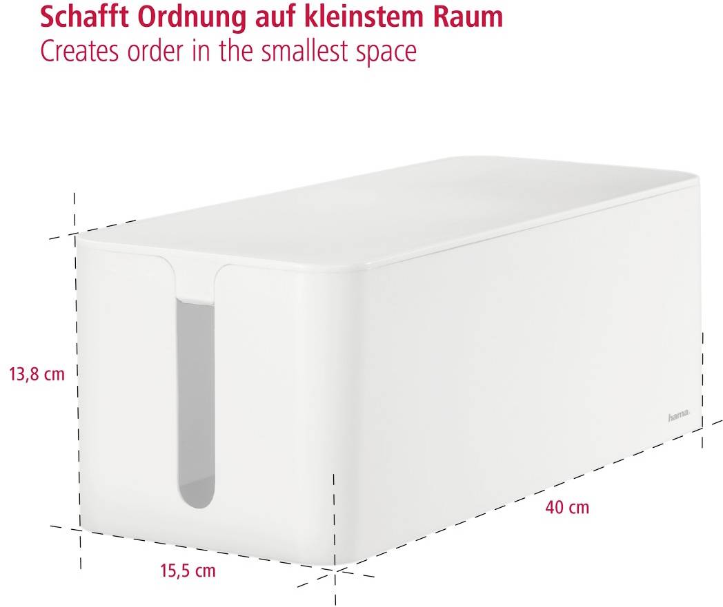 Hama Kabel-Box Kunststoff Weiß starr (L x B x H) 40 x 15.6 x 13 cm 1 St. 00020662